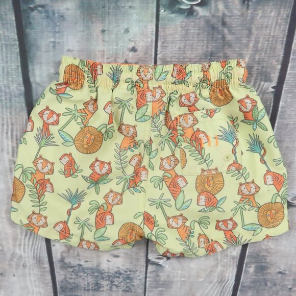 ZARA BABY LION & TIGER JUNGLE PRINT SWIM TRUNKS SIZE 2/3 - Picture 3 of 3